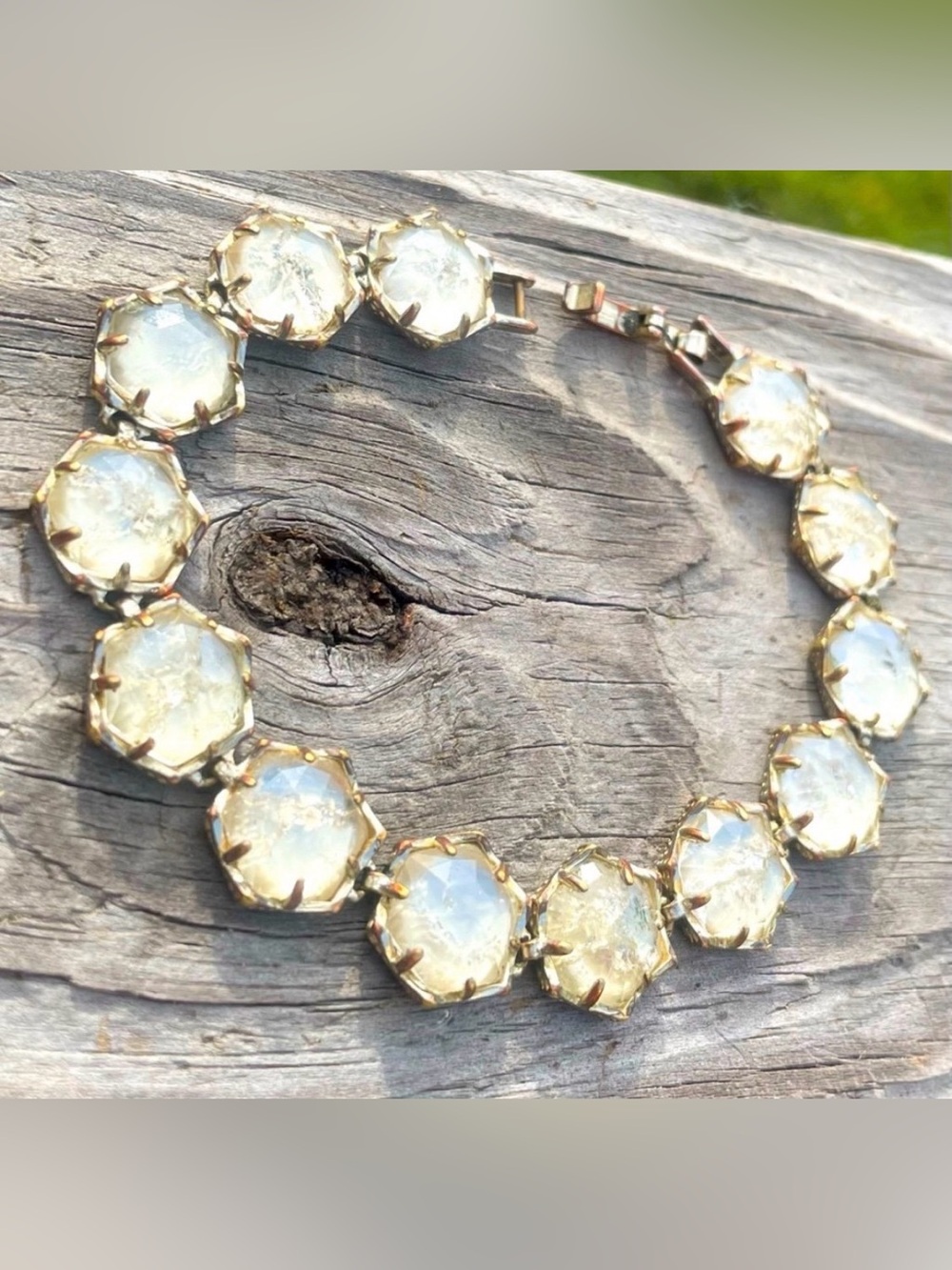 Kendra Scott Grace Crackle Glass Bracelet Gold/Rare/Retired/Collector/Luxe - Picture 4 of 5